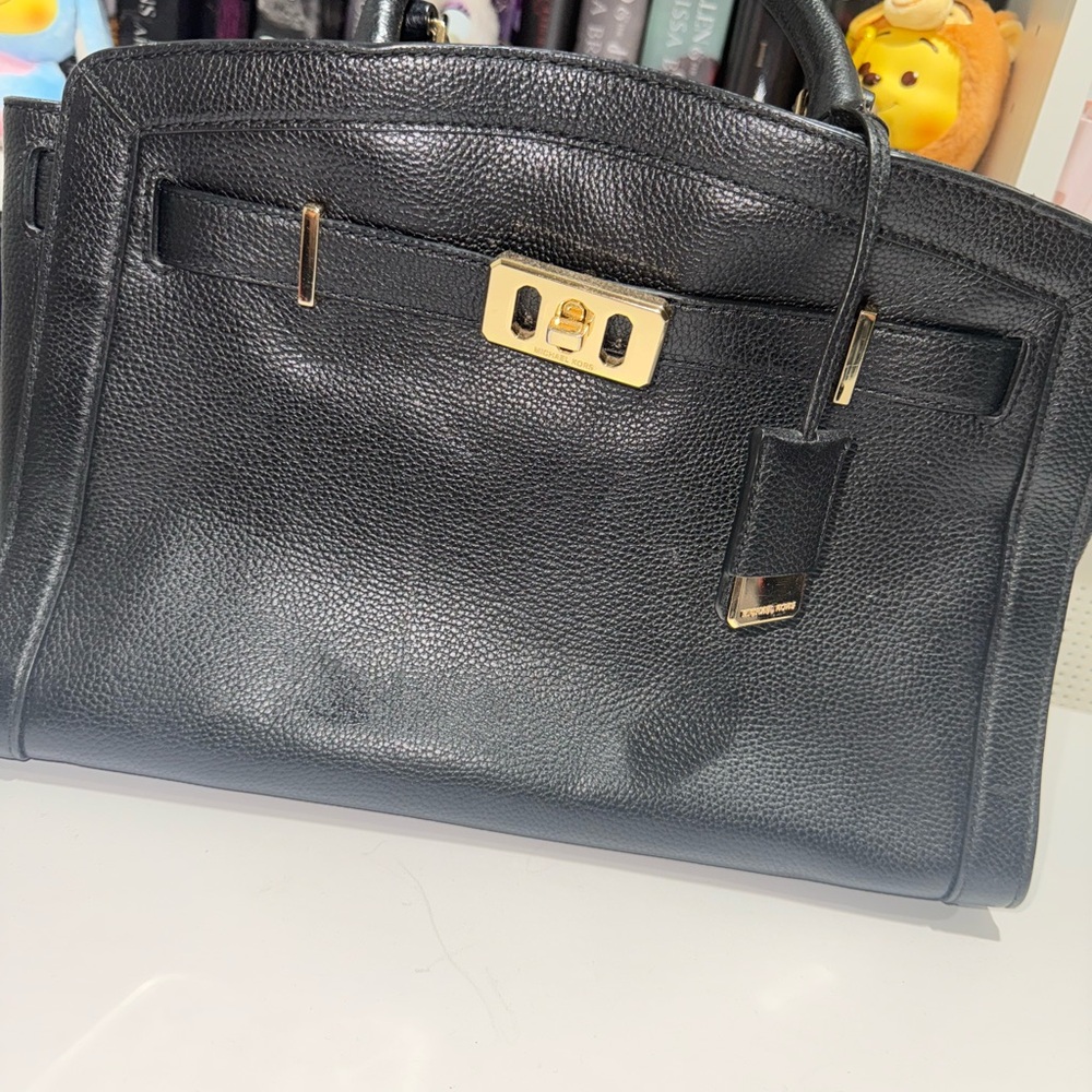 Michael Kors Black Satchel with Gold Accents